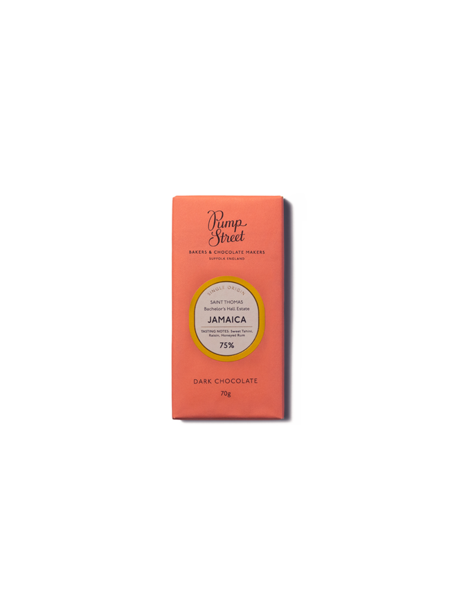 Pump Street Jamaica 75% dark chocolate.