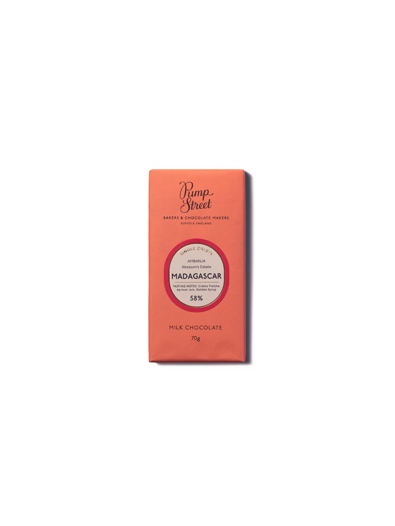 Pump Street Madagascar 58% milk chocolate.