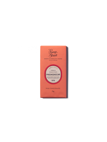 Pump Street Madagascar 58% milk chocolate.